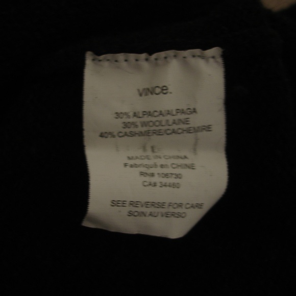 VINCE BLACK ALPACA WOOL CASHMERE BLEND CARDIGAN L - Picture 7 of 8